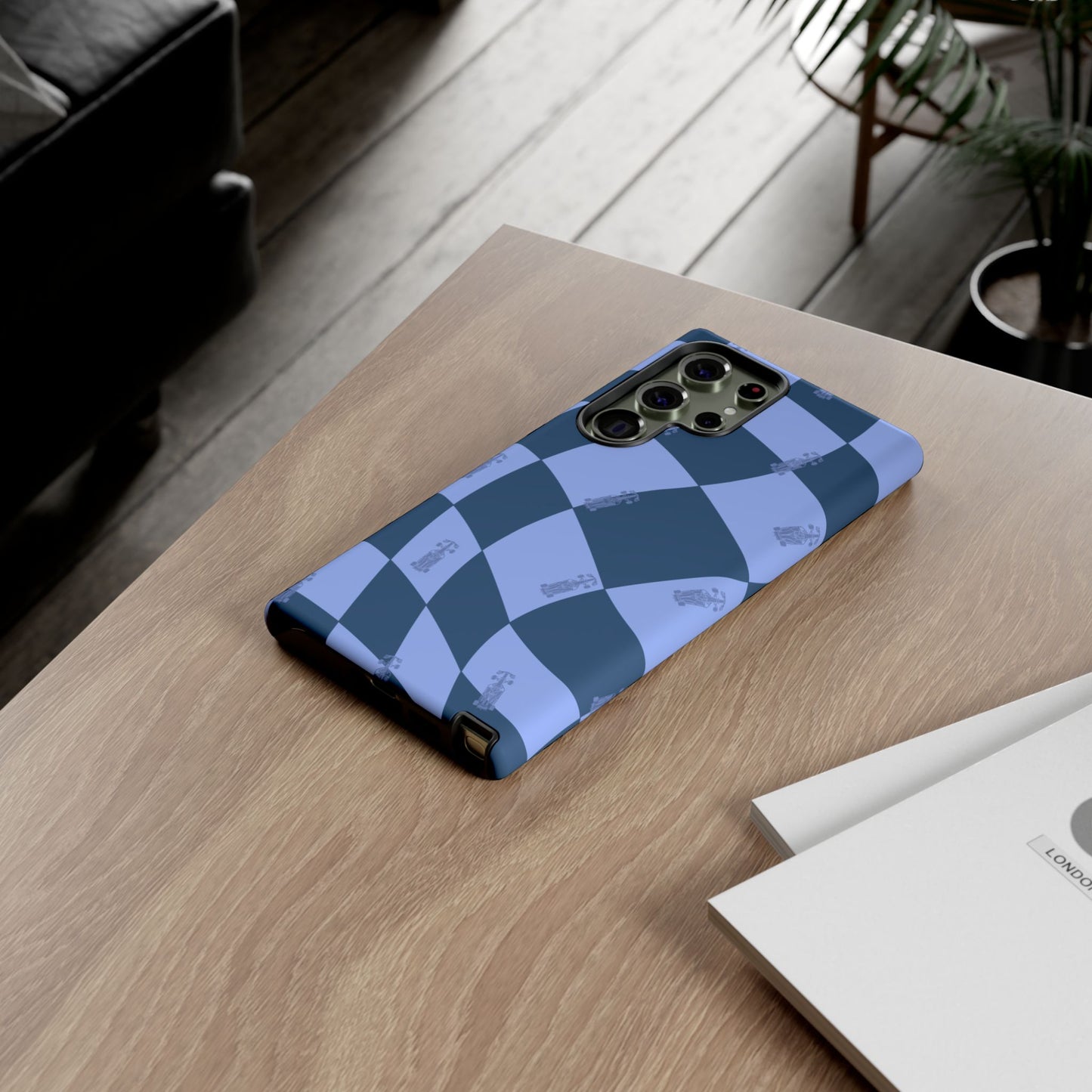 F1 Phone Case Blue Checkerboard Design, Trendy F1 Gift, Formula 1 Gift, Cute F1 Phone Case, Unique Formula One Phone Case