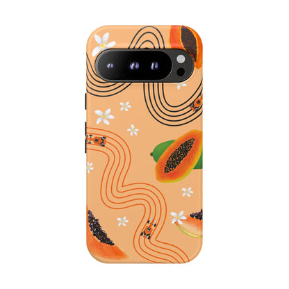 Orange F1 McLaren and Papaya Phone Case, Trendy F1 Gift, Formula 1 Gift, Cute Fruit F1 Phone Case, Unique Phone Case