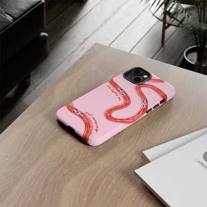 F1 Phone Case Pink and Red Painted "its lights out and away we go", Trendy F1 Gift, Formula 1 Gift, Cute F1 Phone Case, Unique Phone Case