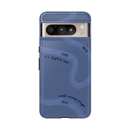 F1 Phone Case Monochrome Dark Blue Painted "its lights out and away we go", Trendy F1 Gift, Formula 1 Gift, Cute F1 Phone Case, Phone Case