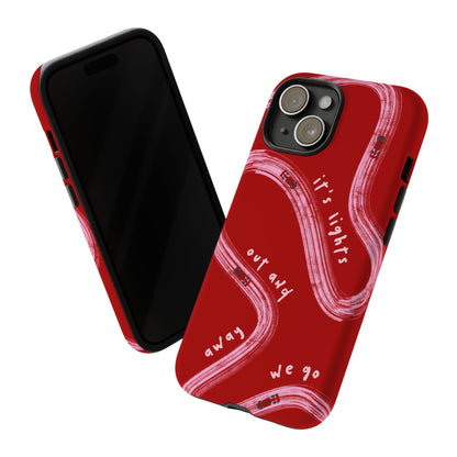 Red and Pink Lights Out F1 Phone Case Design, Trendy F1 Gift, Formula 1 Gift, Cute F1 Phone Case, Unique Formula One Phone Case
