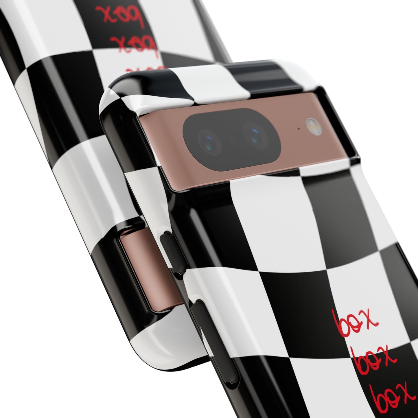 Black and Red Checkered F1 Phone Case, Box Box Box F1 Phone Case