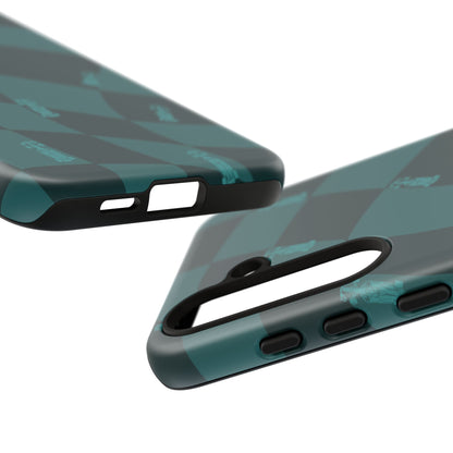 F1 Phone Case Teal Checkered Design, Trendy F1 Gift, Formula 1 Gift, Cute F1 Phone Case, Unique Formula One Phone Case