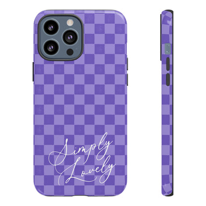 Simply Lovely Purple Checkered F1 Phone Case Design, Trendy F1 Gift, Formula 1 Gift, Cute F1 Phone Case