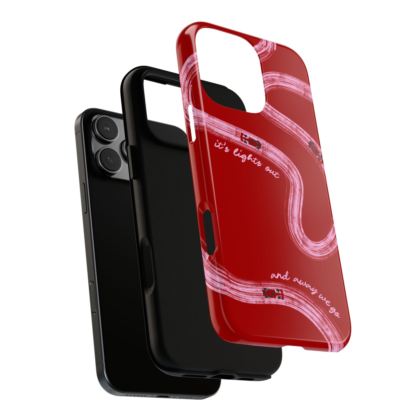 Red and Pink Lights Out F1 Phone Case Design, Trendy F1 Gift, Formula 1 Gift, Cute F1 Phone Case, Unique Formula One Phone Case