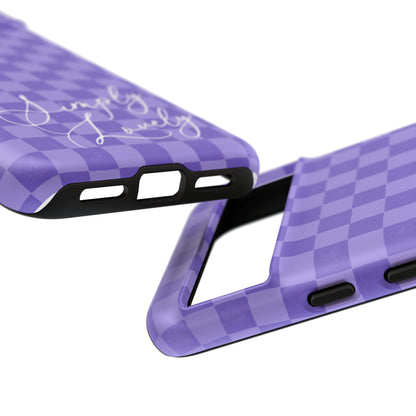 Simply Lovely Purple Checkered F1 Phone Case Design, Trendy F1 Gift, Formula 1 Gift, Cute F1 Phone Case