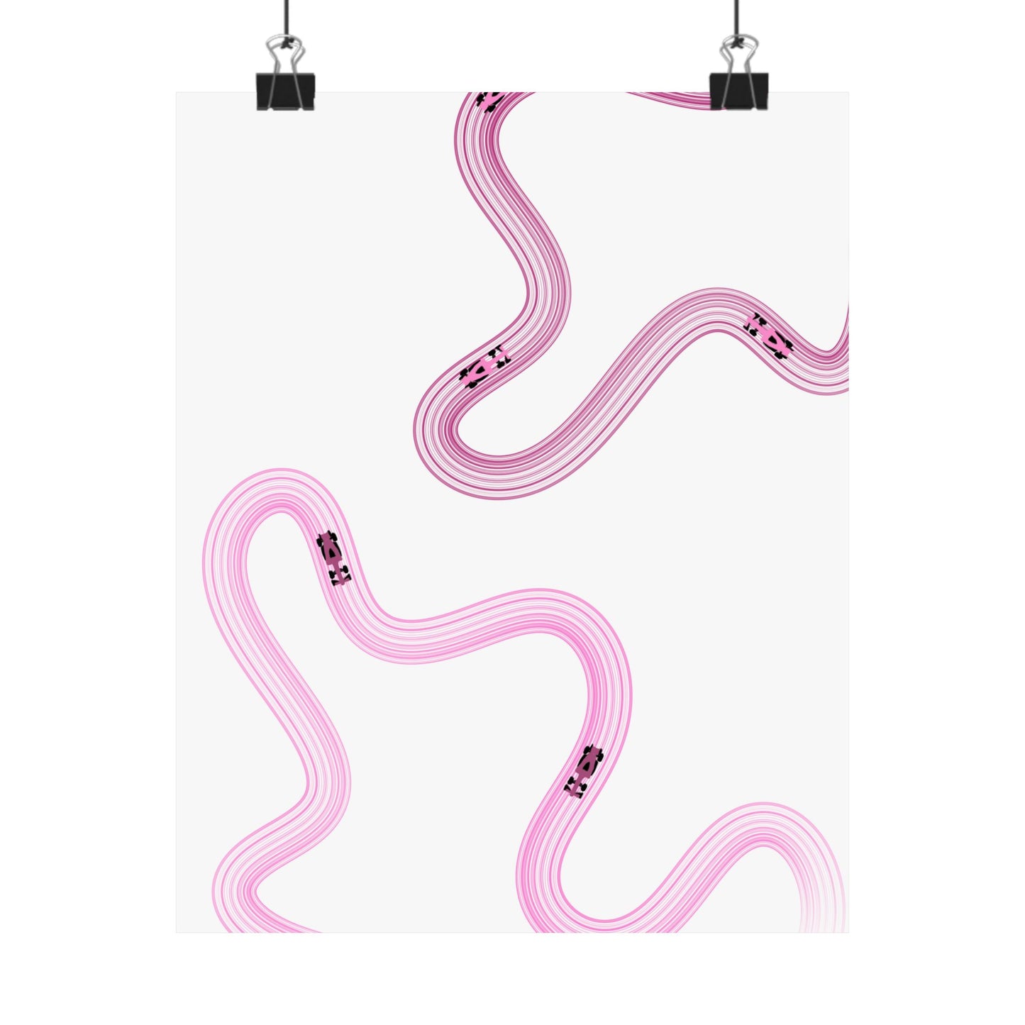 Pink F1 Matte Vertical Poster | Formula 1 Art Print (US SIZING)