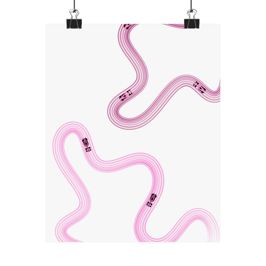 Pink F1 Matte Vertical Poster | Formula 1 Art Print (US SIZING)