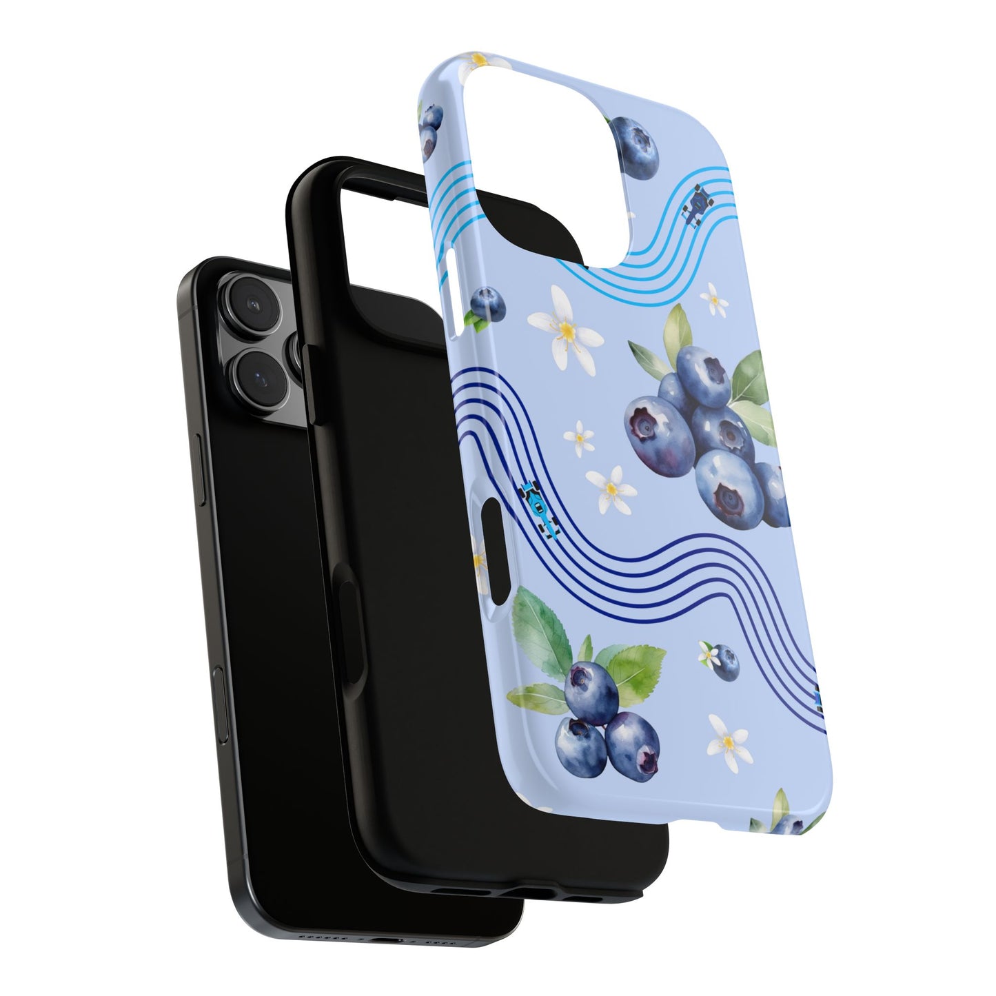 Blue F1 Williams and Blueberries Phone Case, Trendy F1 Gift, Formula 1 Gift, Cute Fruit F1 Phone Case, Unique Phone Case