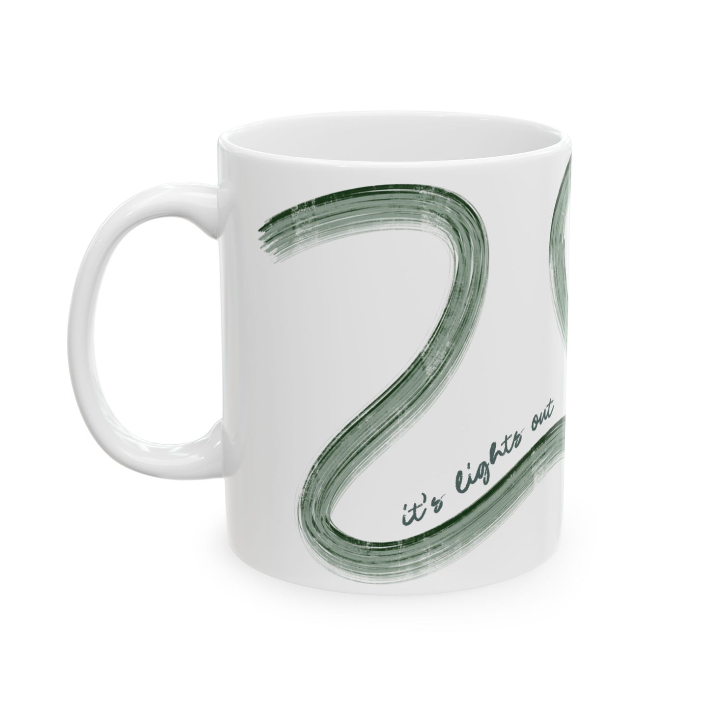F1 Green Painted It's Lights Out and Away We Go Mug, Unique Gift for Coffee Lovers, Whimsical Formula 1 Gift