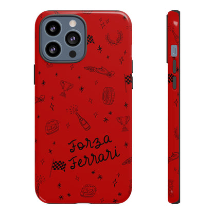 F1 Ferrari Racing Doodle "Forza Ferrari" F1 Phone Case Design