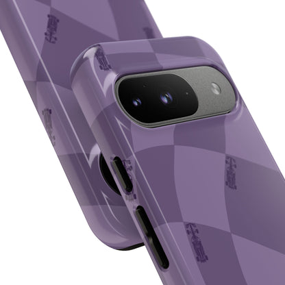 F1 Phone Case Purple Checkered Design, Trendy F1 Gift, Formula 1 Gift, Cute F1 Phone Case, Unique Formula One Phone Case