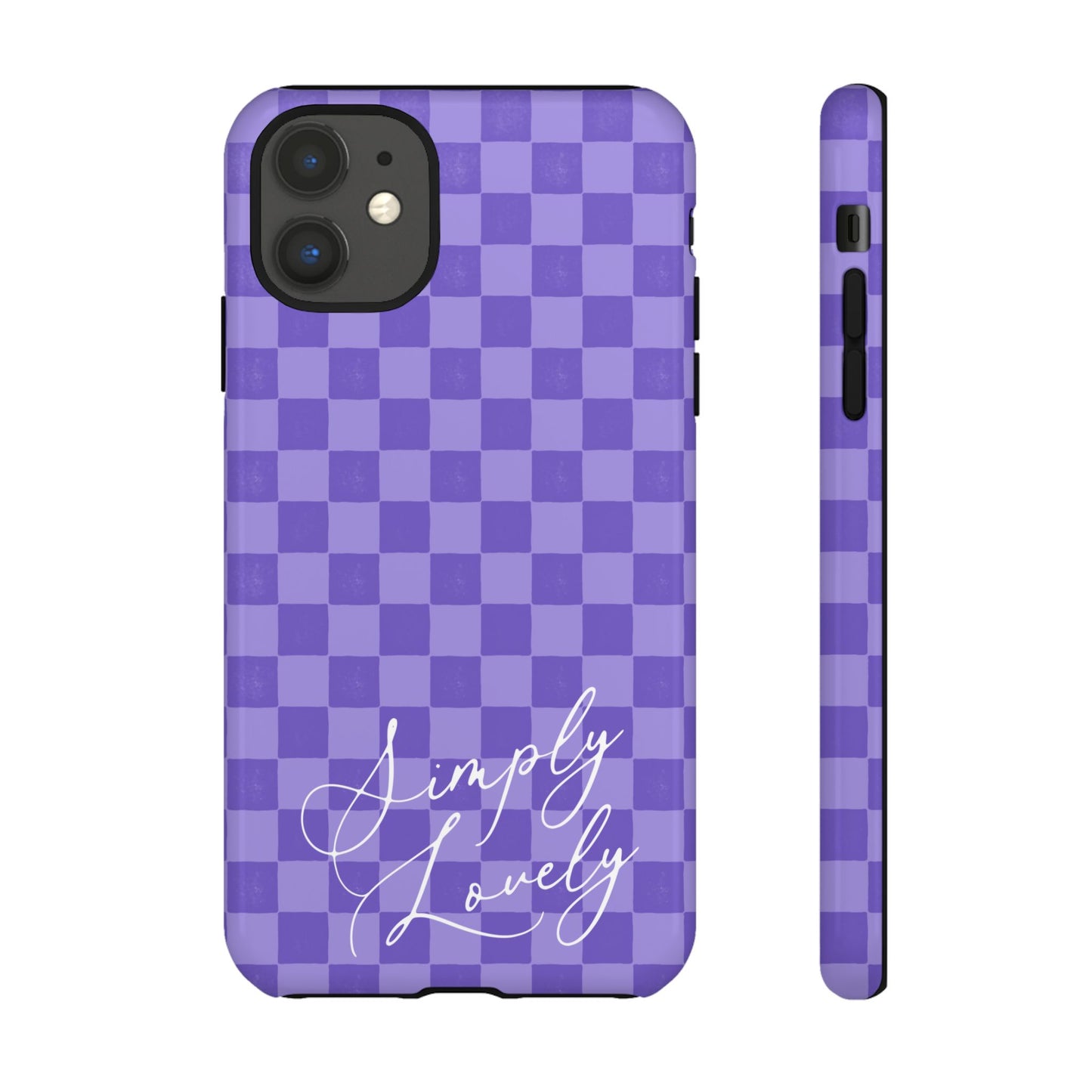 Simply Lovely Purple Checkered F1 Phone Case Design, Trendy F1 Gift, Formula 1 Gift, Cute F1 Phone Case