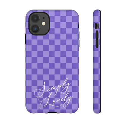 Simply Lovely Purple Checkered F1 Phone Case Design, Trendy F1 Gift, Formula 1 Gift, Cute F1 Phone Case