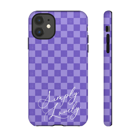 Simply Lovely Purple Checkered F1 Phone Case Design, Trendy F1 Gift, Formula 1 Gift, Cute F1 Phone Case