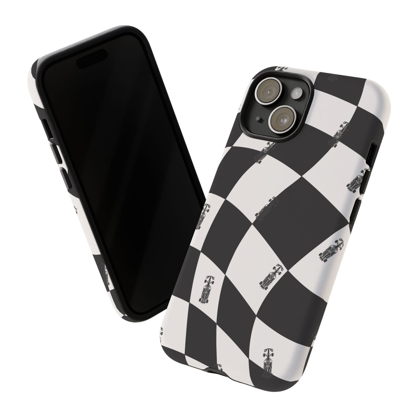 F1 Phone Case Black and White Checkered Design, Trendy F1 Gift, Formula 1 Gift, Cute F1 Phone Case, Unique Formula One Phone Case