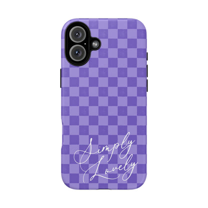 Simply Lovely Purple Checkered F1 Phone Case Design, Trendy F1 Gift, Formula 1 Gift, Cute F1 Phone Case