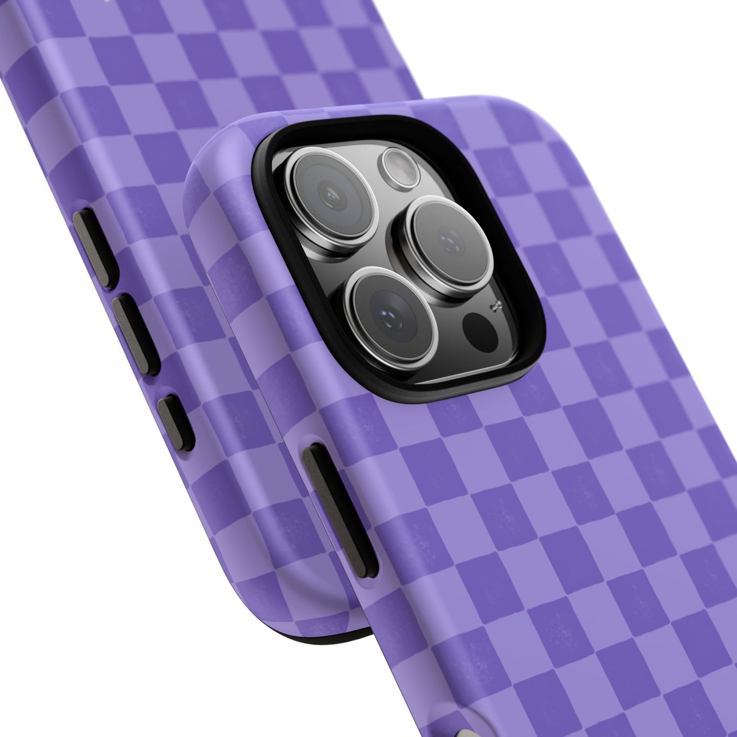 Simply Lovely Purple Checkered F1 Phone Case Design, Trendy F1 Gift, Formula 1 Gift, Cute F1 Phone Case