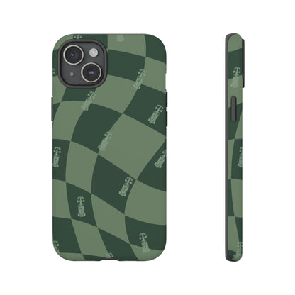 F1 Phone Case Green Checkerboard Design, Trendy F1 Gift, Formula 1 Gift, Cute F1 Phone Case, Unique Formula One Phone Case