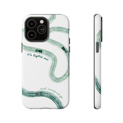 F1 Phone Case Green Painted "its lights out and away we go", Trendy F1 Gift, Formula 1 Gift, Cute F1 Phone Case, Gift for F1 Fans