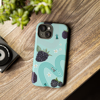 Teal F1 Mercedes and Blackberries Phone Case , Trendy F1 Gift, Formula 1 Gift, Cute Fruit F1 Phone Case, Unique Phone Case
