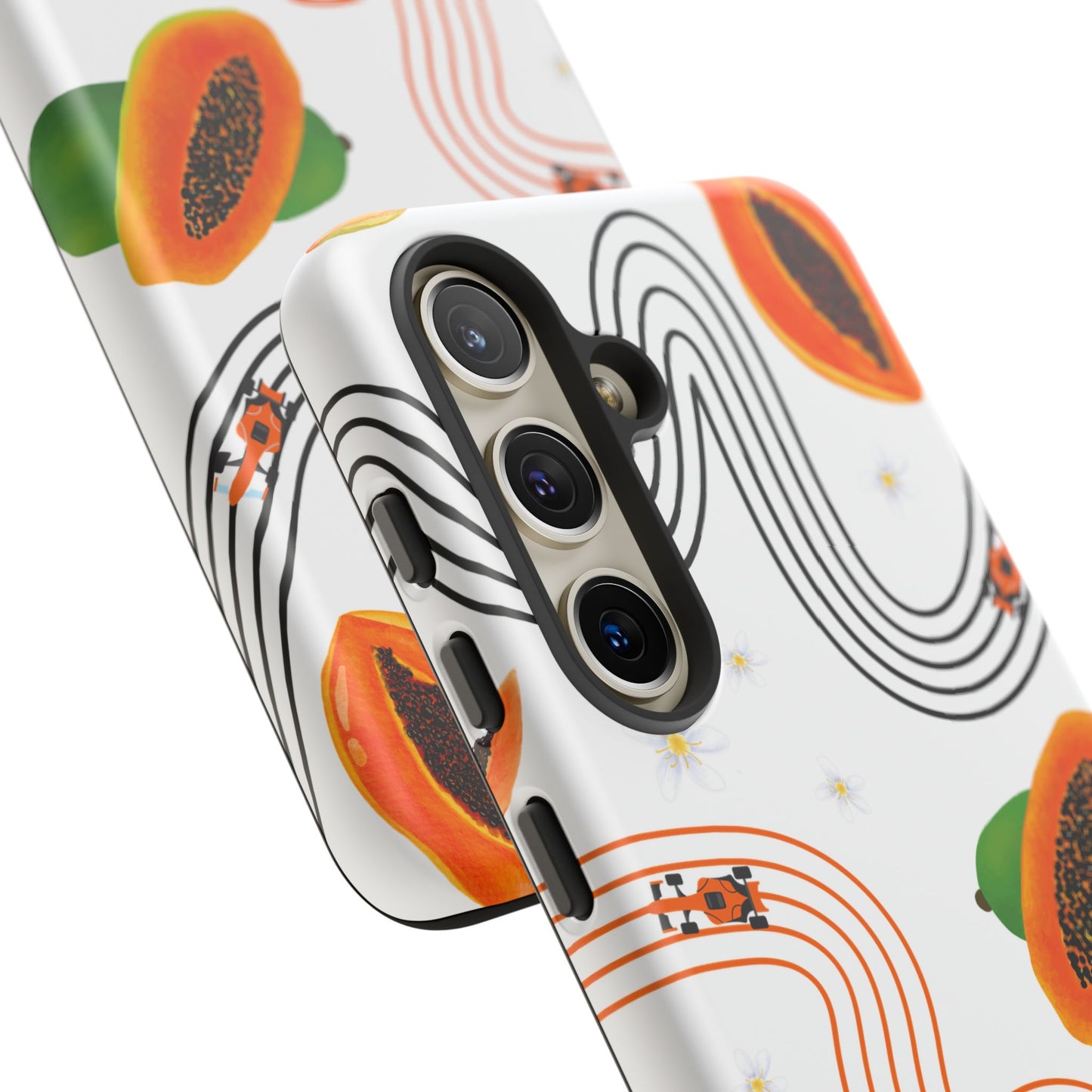 F1 McLaren and Papaya Phone Case , Trendy F1 Gift, Formula 1 Gift, Cute Fruit F1 Phone Case, Unique Phone Case