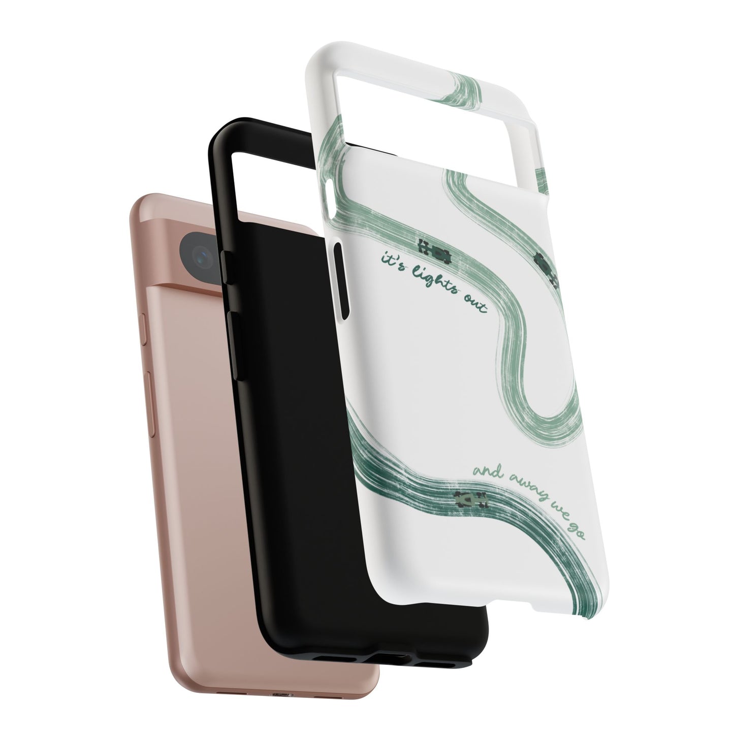 F1 Phone Case Green Painted "its lights out and away we go", Trendy F1 Gift, Formula 1 Gift, Cute F1 Phone Case, Gift for F1 Fans