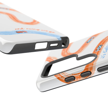 McLaren F1 Phone Case Orange and Blue Painted "its lights out and away we go", Trendy F1 Gift, Formula 1 Gift, Cute F1 Phone Case