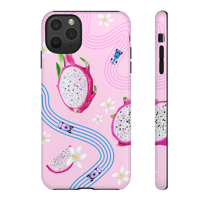 Pink F1 Alpine and Dragonfruit Phone Case, Trendy F1 Gift, Formula 1 Gift, Cute Fruit F1 Phone Case, Unique Phone Case