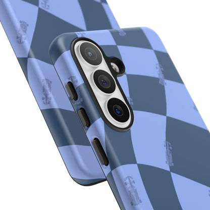 F1 Phone Case Blue Checkerboard Design, Trendy F1 Gift, Formula 1 Gift, Cute F1 Phone Case, Unique Formula One Phone Case