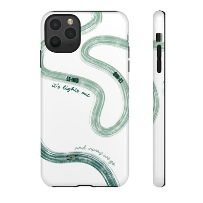 F1 Phone Case Green Painted "its lights out and away we go", Trendy F1 Gift, Formula 1 Gift, Cute F1 Phone Case, Gift for F1 Fans