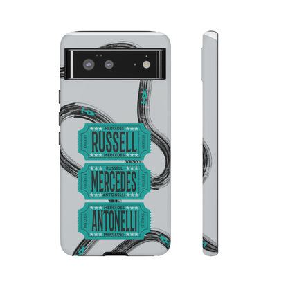 Mercedes F1 Phone Case Painted Ticket Stubs, Trendy F1 Gift, Formula 1 Gift, Cute F1 Phone Case