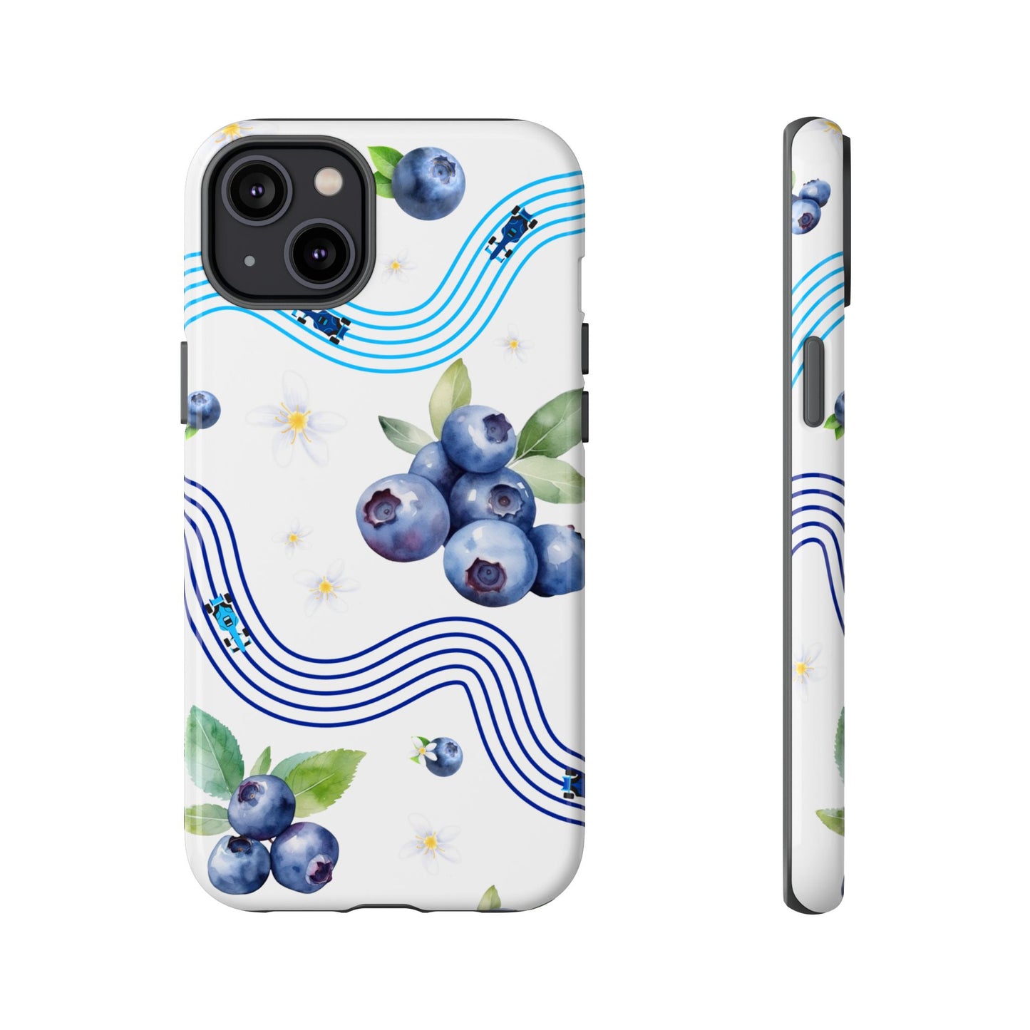 F1 Williams and Blueberries Phone Case, Trendy F1 Gift, Formula 1 Gift, Cute Fruit F1 Phone Case, Unique Phone Case