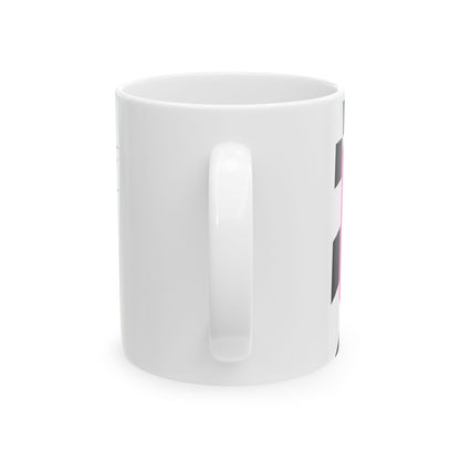 Pink Checkered F1 Mug, Hot Girls Watch F1 Mug