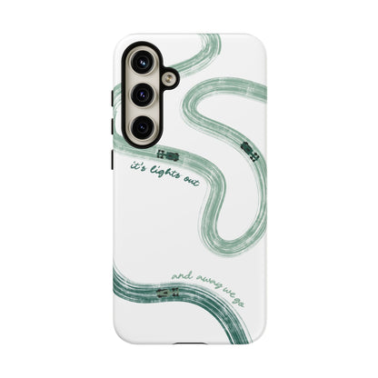 F1 Phone Case Green Painted "its lights out and away we go", Trendy F1 Gift, Formula 1 Gift, Cute F1 Phone Case, Gift for F1 Fans