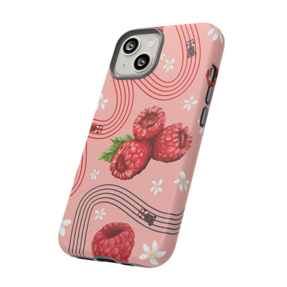 Red F1 Haas and Raspberries Phone Case, Trendy F1 Gift, Formula 1 Gift, Cute Fruit F1 Phone Case, Unique Phone Case