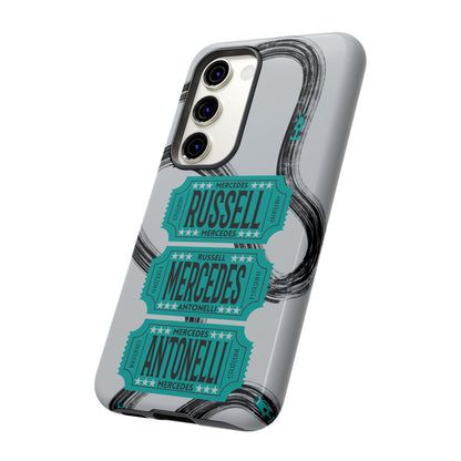 Mercedes F1 Phone Case Painted Ticket Stubs, Trendy F1 Gift, Formula 1 Gift, Cute F1 Phone Case