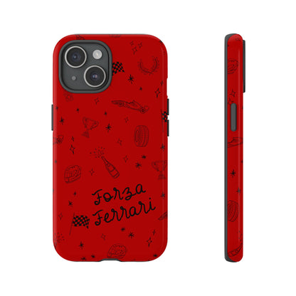F1 Ferrari Racing Doodle "Forza Ferrari" F1 Phone Case Design