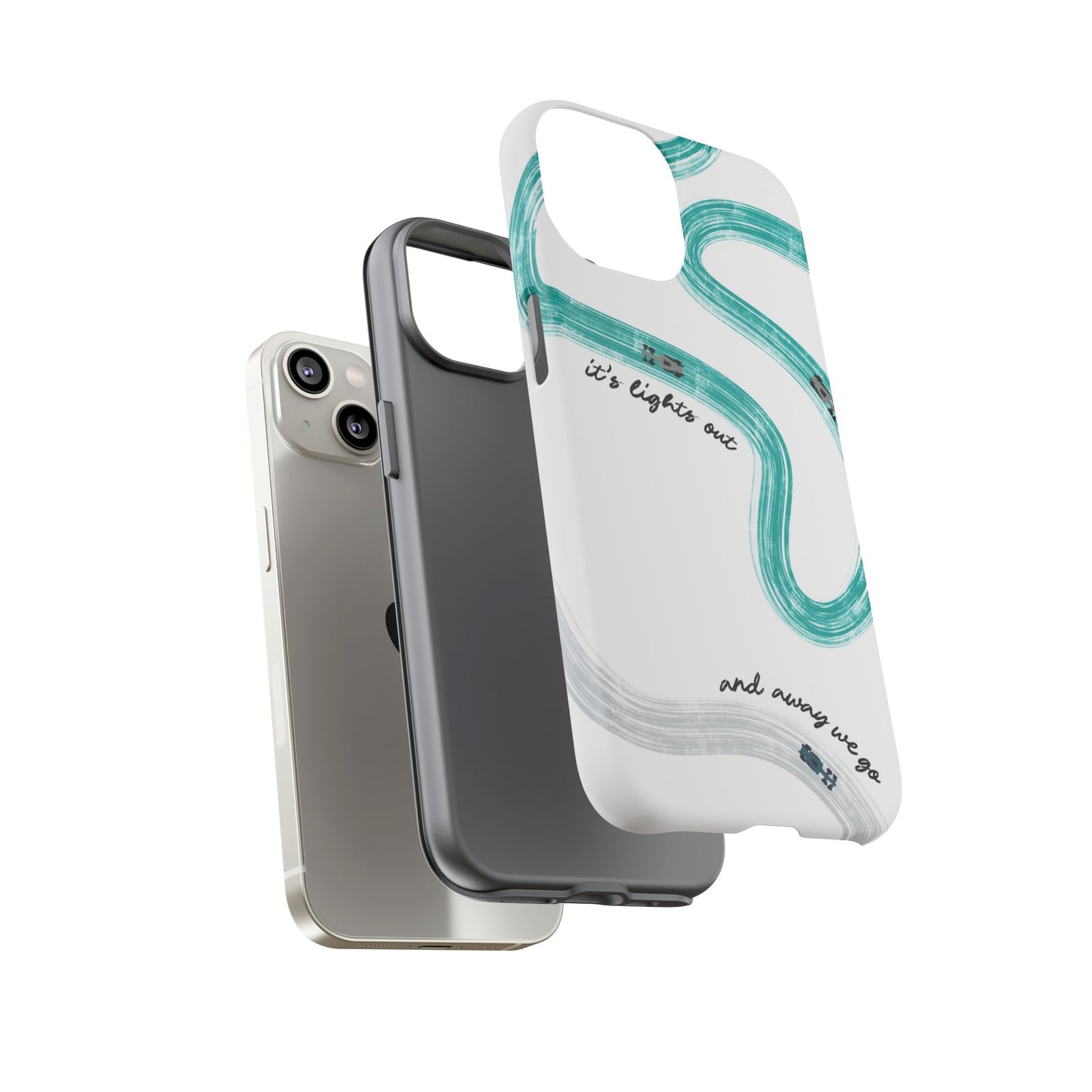 Mercedes F1 Phone Case Painted "its lights out and away we go", Trendy F1 Gift, Formula 1 Gift, Cute F1 Phone Case