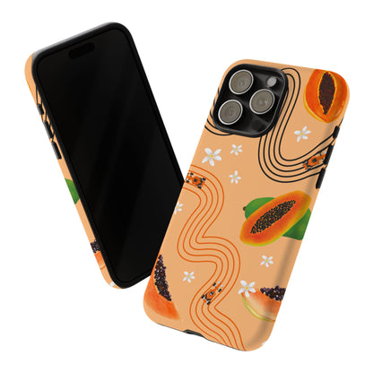 Orange F1 McLaren and Papaya Phone Case, Trendy F1 Gift, Formula 1 Gift, Cute Fruit F1 Phone Case, Unique Phone Case
