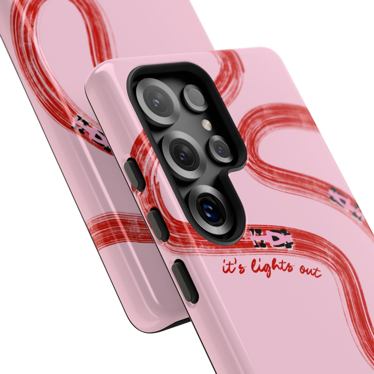 F1 Phone Case Pink and Red Painted "its lights out and away we go", Trendy F1 Gift, Formula 1 Gift, Cute F1 Phone Case, Unique Phone Case