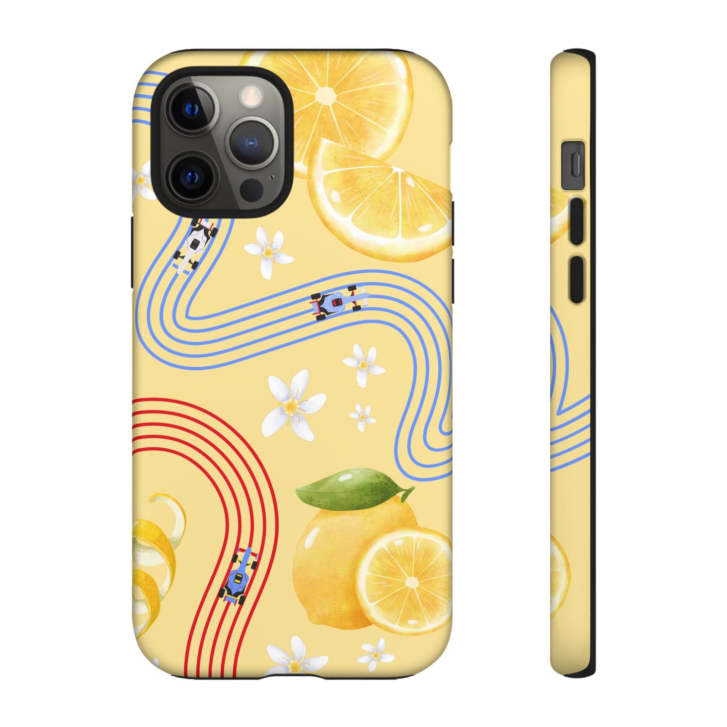 Yellow F1 Racing Bulls and Lemons Phone Case, Trendy F1 Gift, Formula 1 Gift, Cute Fruit F1 Phone Case, Unique Phone Case