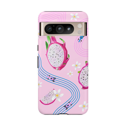 Pink F1 Alpine and Dragonfruit Phone Case, Trendy F1 Gift, Formula 1 Gift, Cute Fruit F1 Phone Case, Unique Phone Case