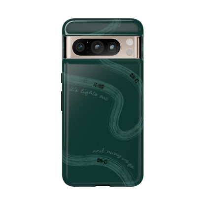 F1 Phone Case Monochrome Green Painted "its lights out and away we go", Trendy F1 Gift, Formula 1 Gift, Cute F1 Phone Case, Phone Case