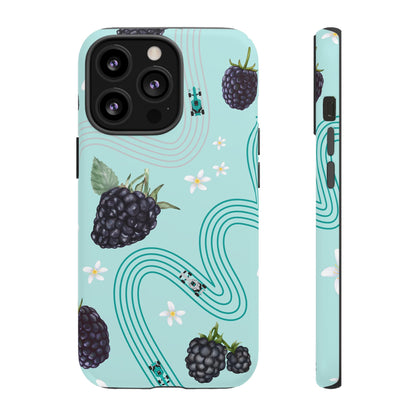 Teal F1 Mercedes and Blackberries Phone Case , Trendy F1 Gift, Formula 1 Gift, Cute Fruit F1 Phone Case, Unique Phone Case