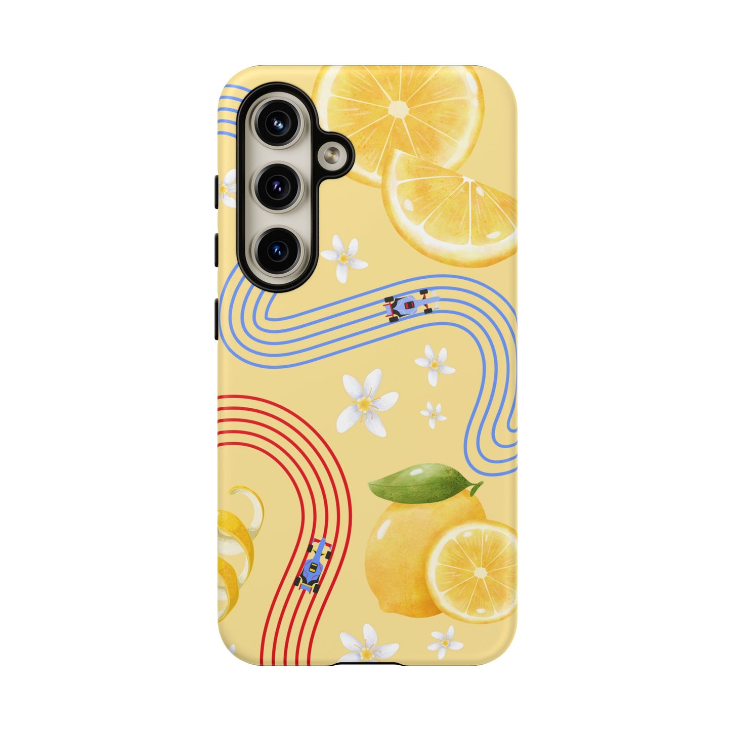 Yellow F1 Racing Bulls and Lemons Phone Case, Trendy F1 Gift, Formula 1 Gift, Cute Fruit F1 Phone Case, Unique Phone Case
