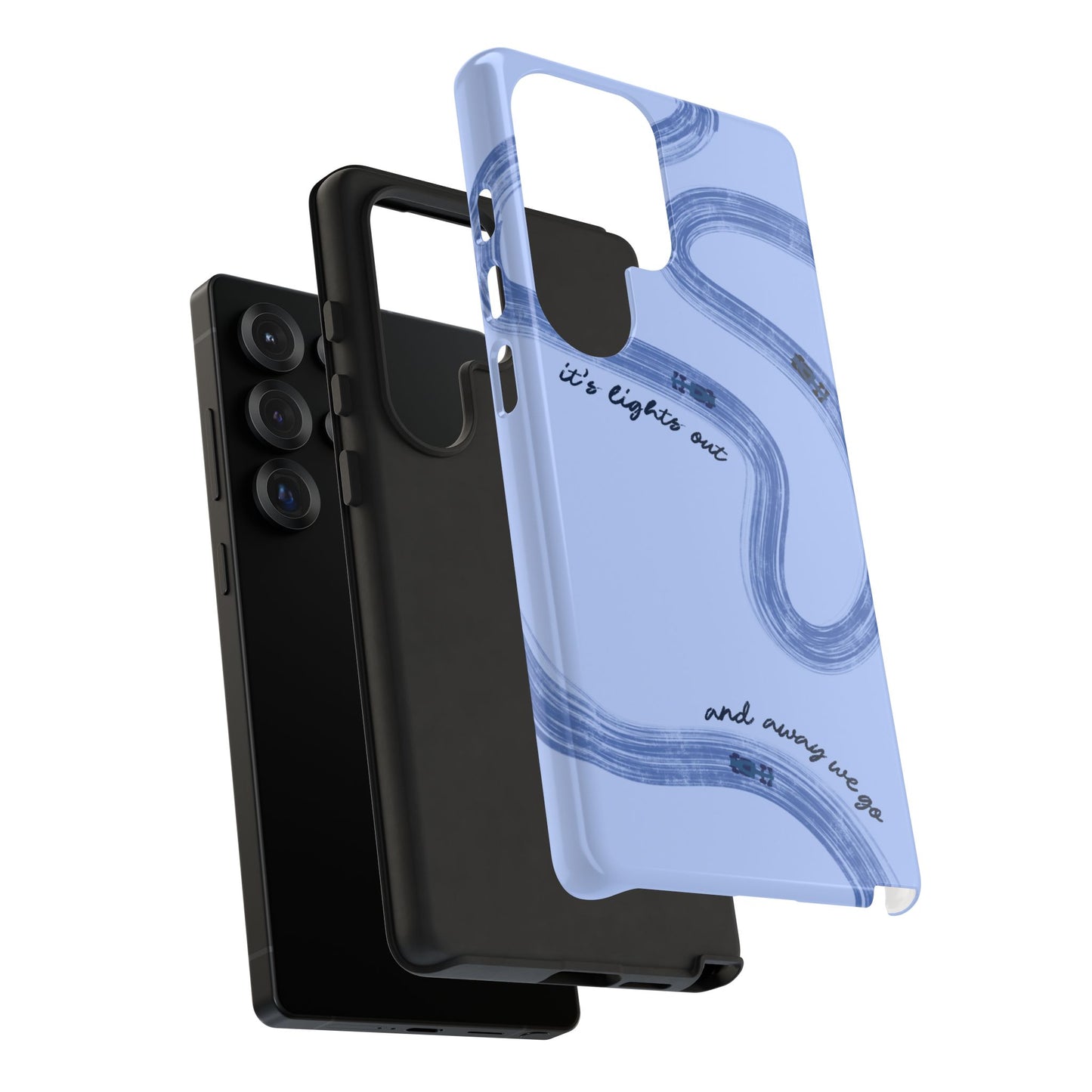 F1 Phone Case Monochrome Blue Painted "its lights out and away we go", Trendy F1 Gift, Formula 1 Gift, Cute F1 Phone Case, Phone Case