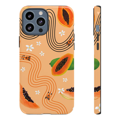 Orange F1 McLaren and Papaya Phone Case, Trendy F1 Gift, Formula 1 Gift, Cute Fruit F1 Phone Case, Unique Phone Case