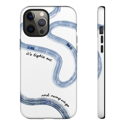 F1 Phone Case Blue Painted "its lights out and away we go", Trendy F1 Gift, Formula 1 Gift, Cute F1 Phone Case, Gift for F1 Fans