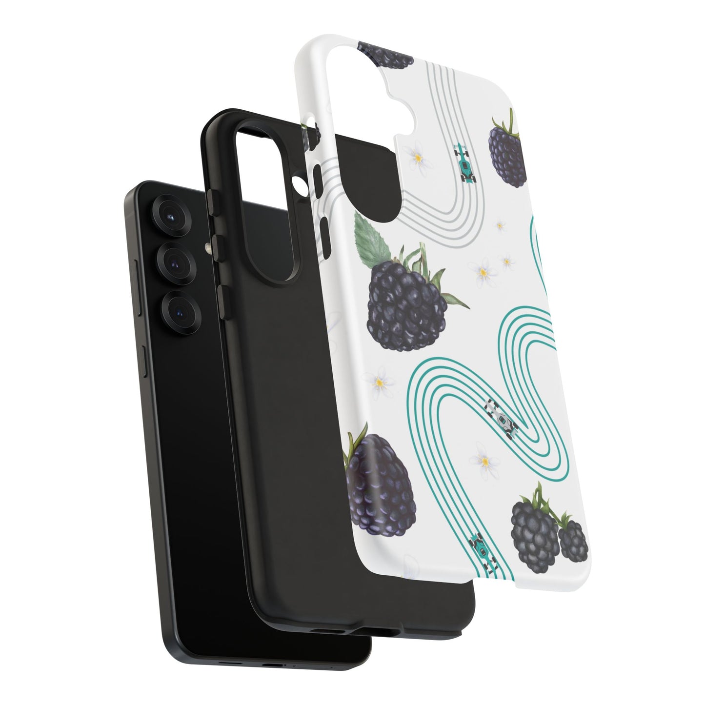 F1 Mercedes and Blackberries Phone Case , Trendy F1 Gift, Formula 1 Gift, Cute Fruit F1 Phone Case, Unique Phone Case